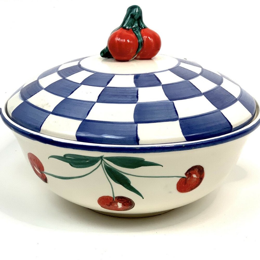 The Cellar Cherry Pasta Bowl w/ Lid 1997